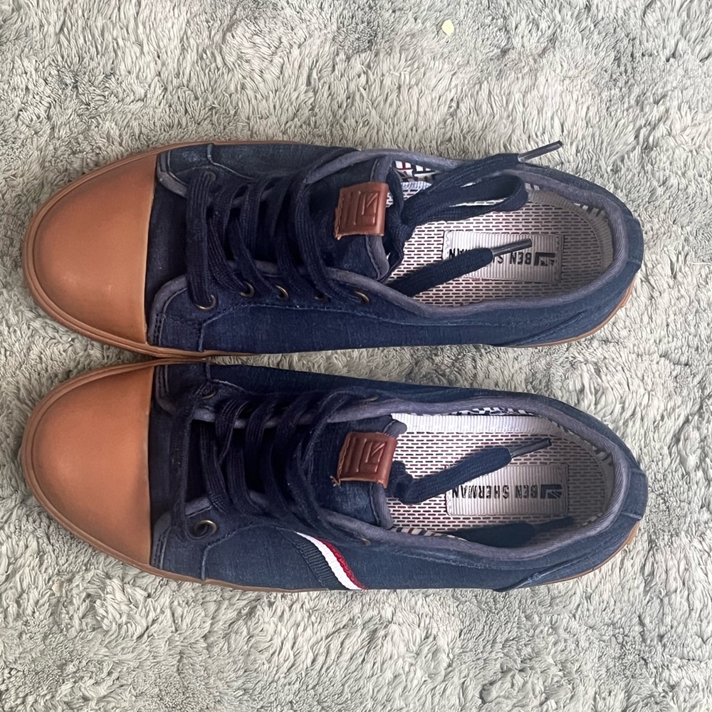 Ben Sherman Dark Blue and Tan Sneakers